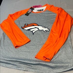 Denver Broncos Orange and Gray Long Sleeve Shirt JP-123
